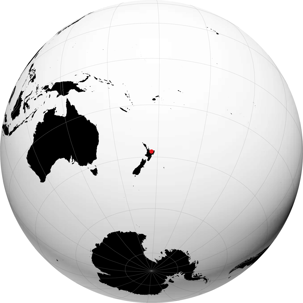 Whakatane trên quả địa cầu