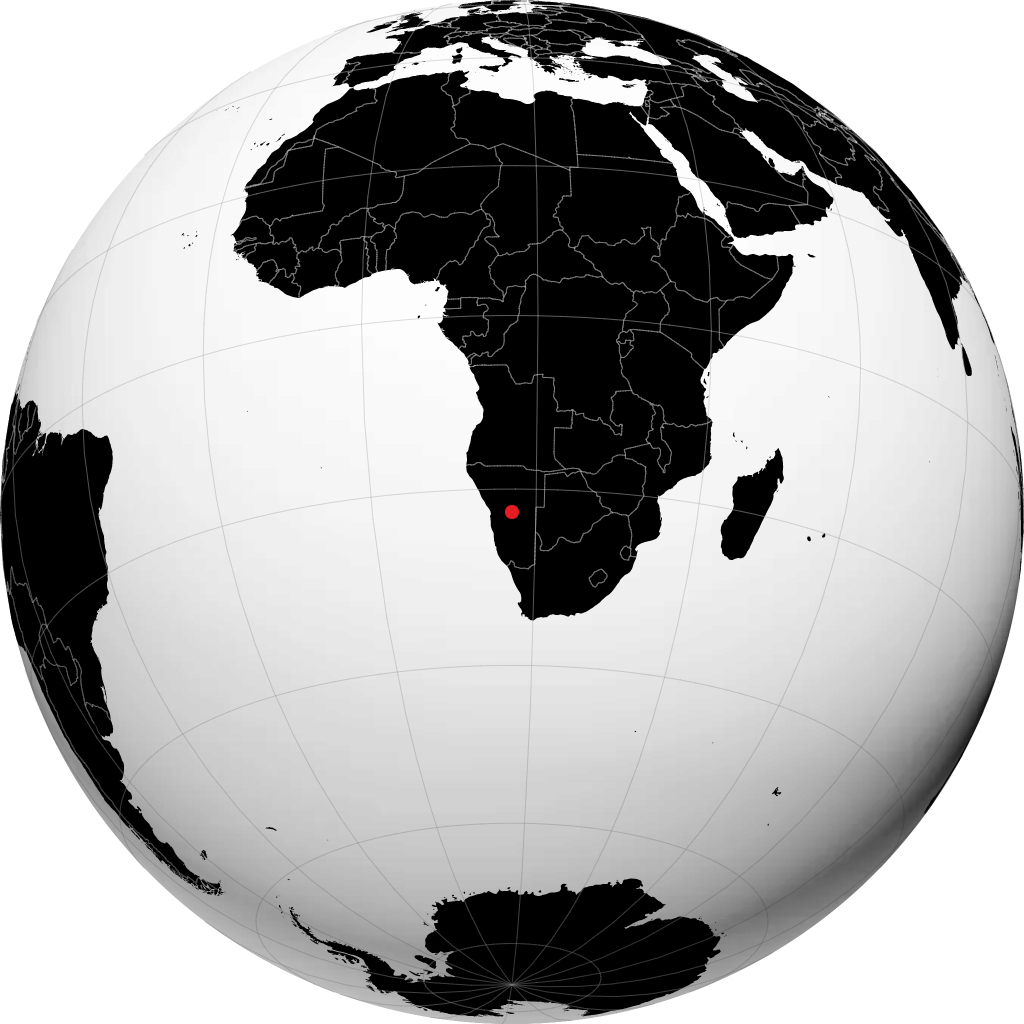 Windhoek trên quả địa cầu