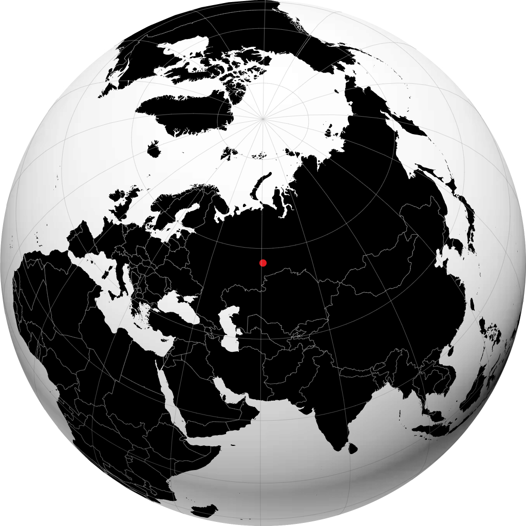 Yekaterinburg trên quả địa cầu