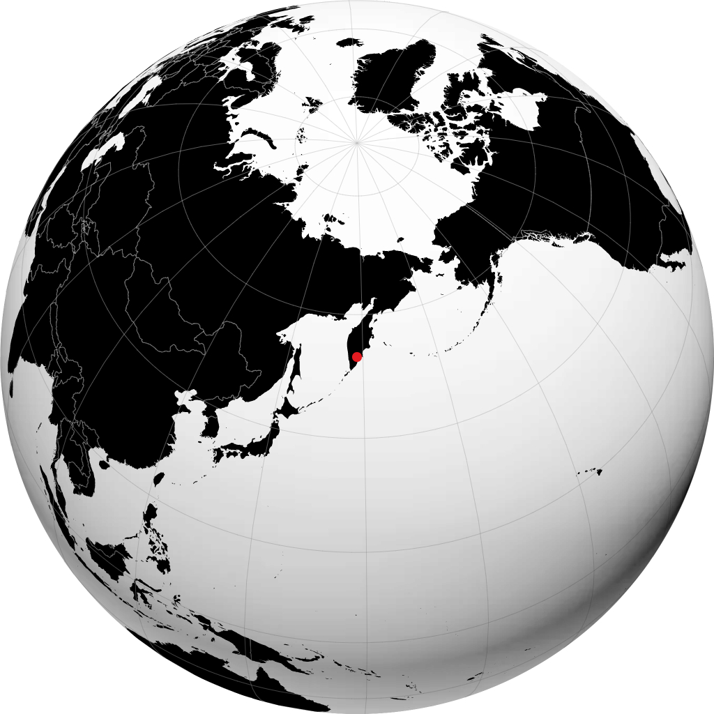Yelizovo trên quả địa cầu