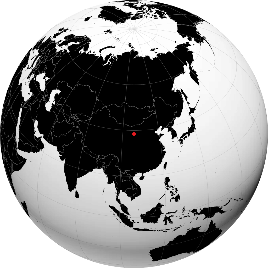 Yinchuan trên quả địa cầu