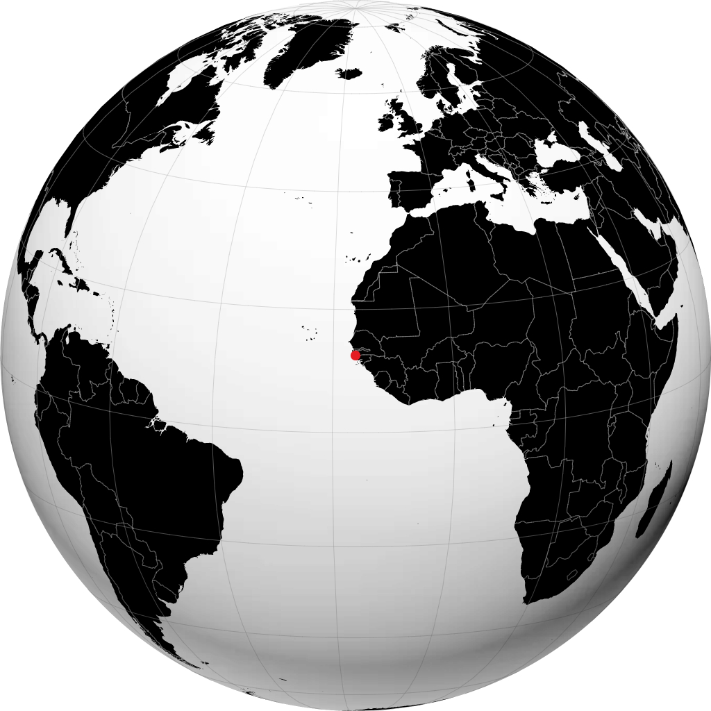 Ziguinchor trên quả địa cầu